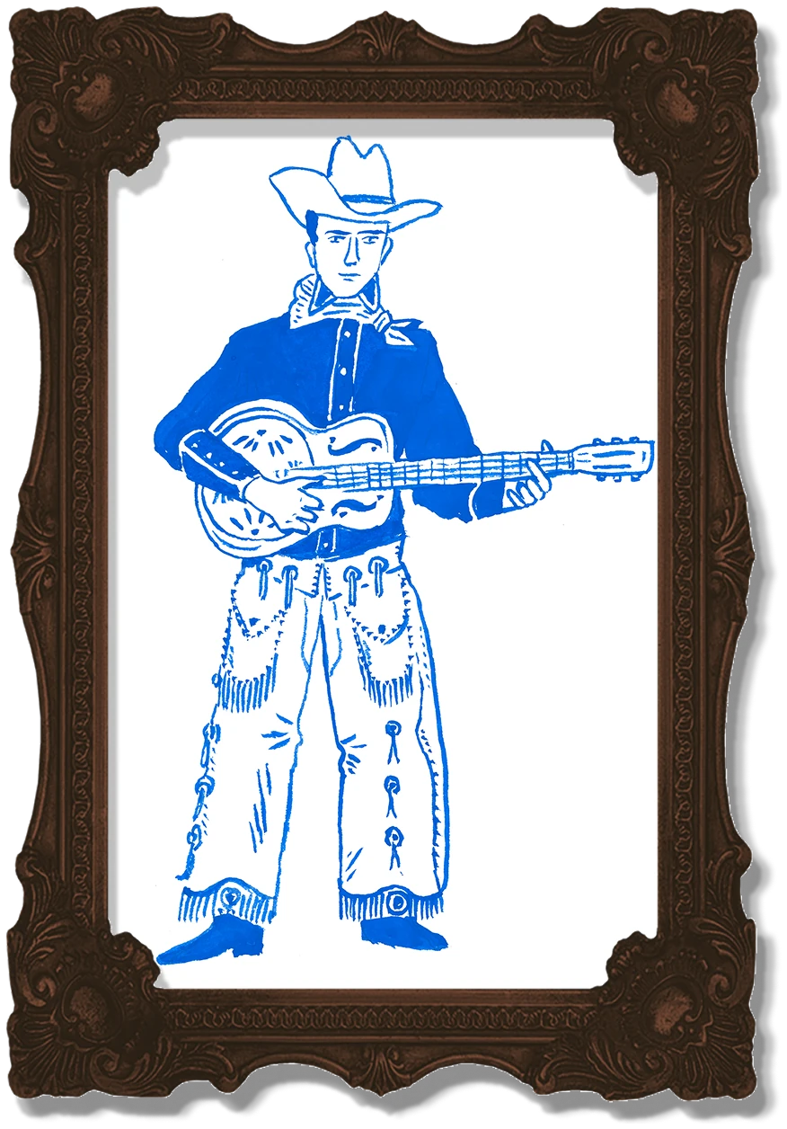 Cowboy playing a guitar