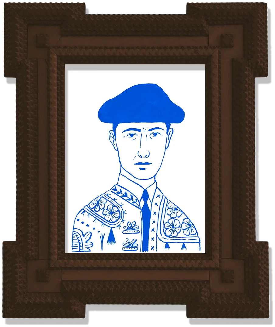 Man in a beret and embroidered jacket
